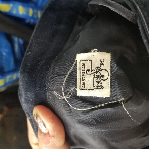 Vtg 80s blue suede trousers pants - Picture 12 of 13